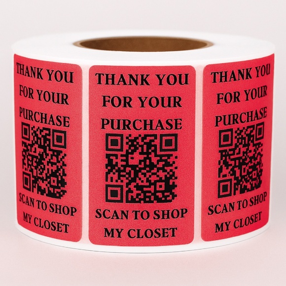 QR code stickers for Poshmark closet-thank you for your purchase-100pcs  2.25" - Picture 2 of 6